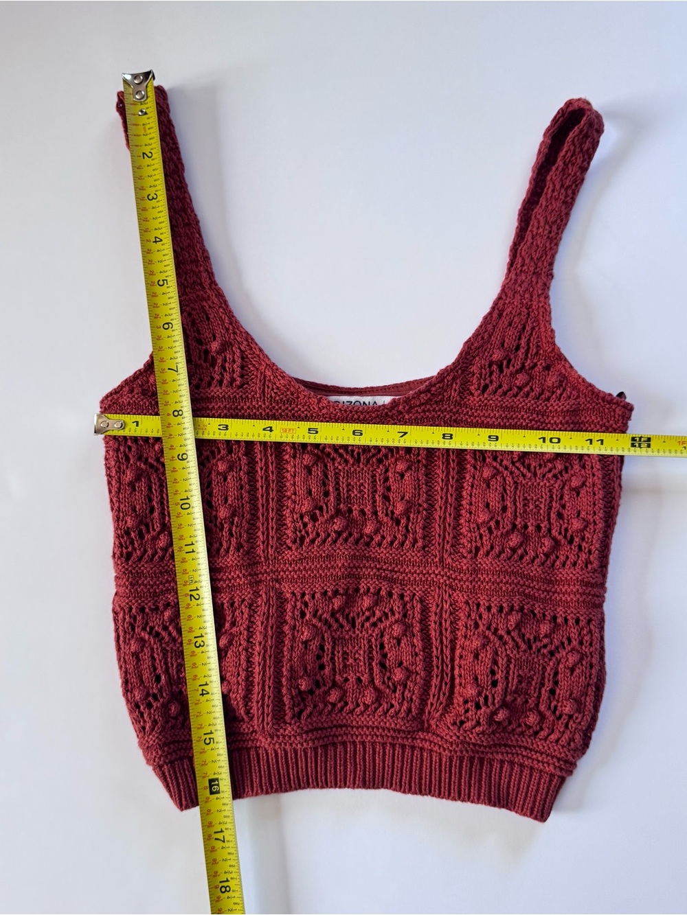 Arizona Jean Company Rust Orange Crochet Knit Crop Top - Picture 4 of 6